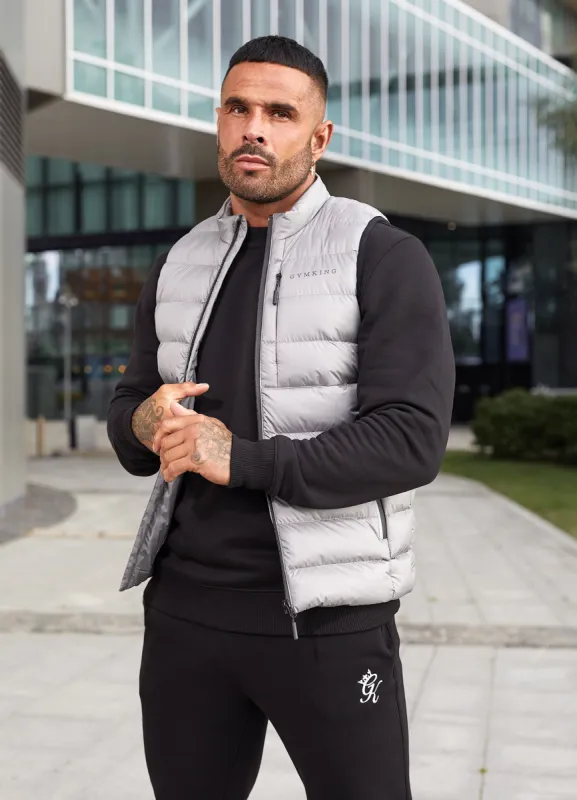 Gym King Reflect Puffer Gilet - Dark Grey sold by The Gym King