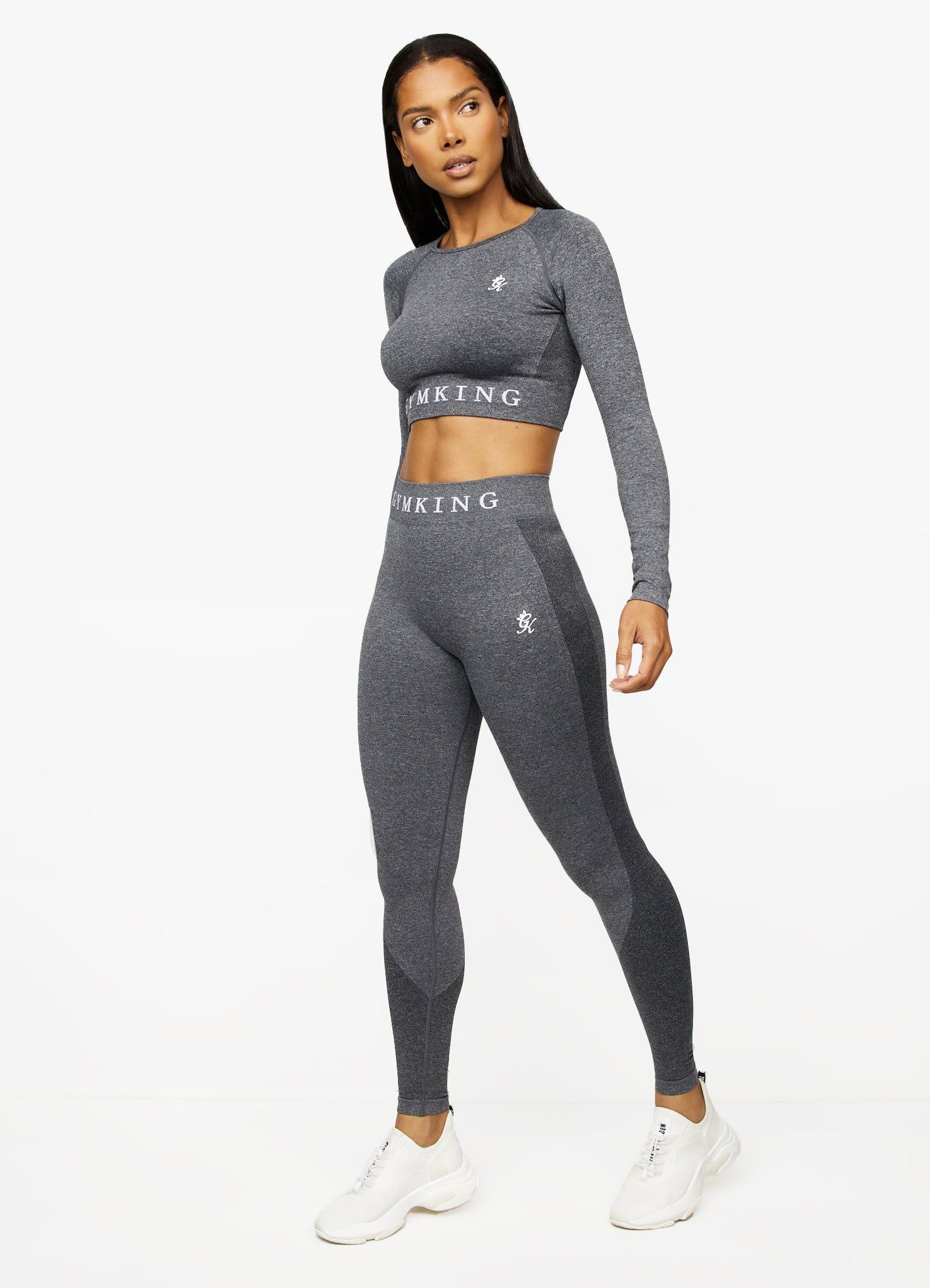 Gym King Seamless Results Ls Crop - Smoke Grey Marl sold by The Gym King product image thumbnail 5