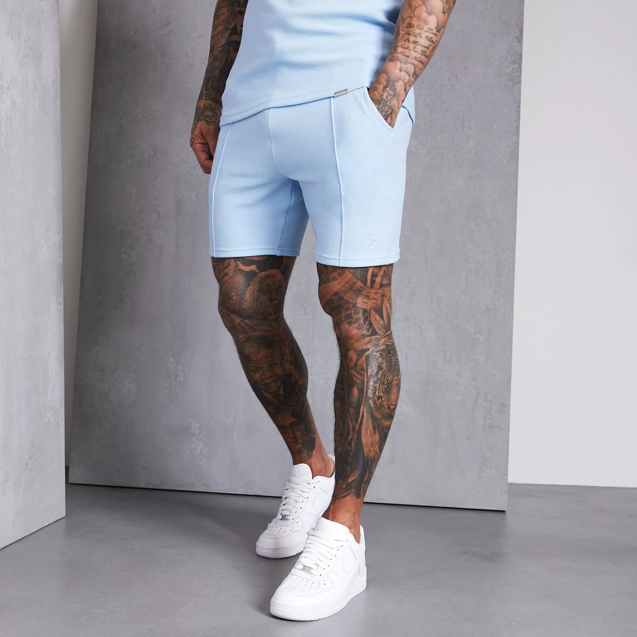 Gym King Signature Texture Short - Cloud Blue sold by The Gym King product image thumbnail 2