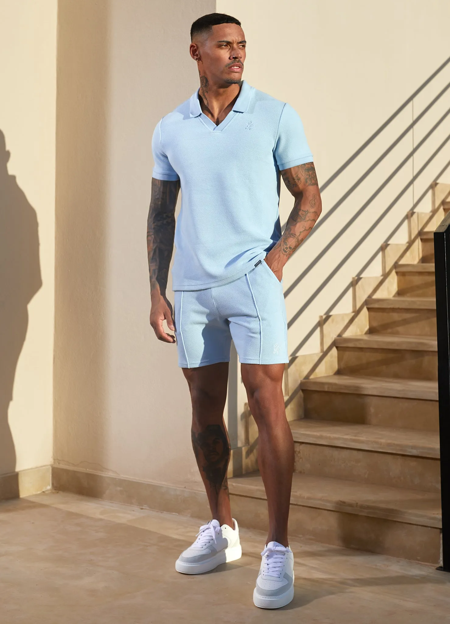 Gym King Signature Texture Short - Cloud Blue sold by The Gym King product image thumbnail 3