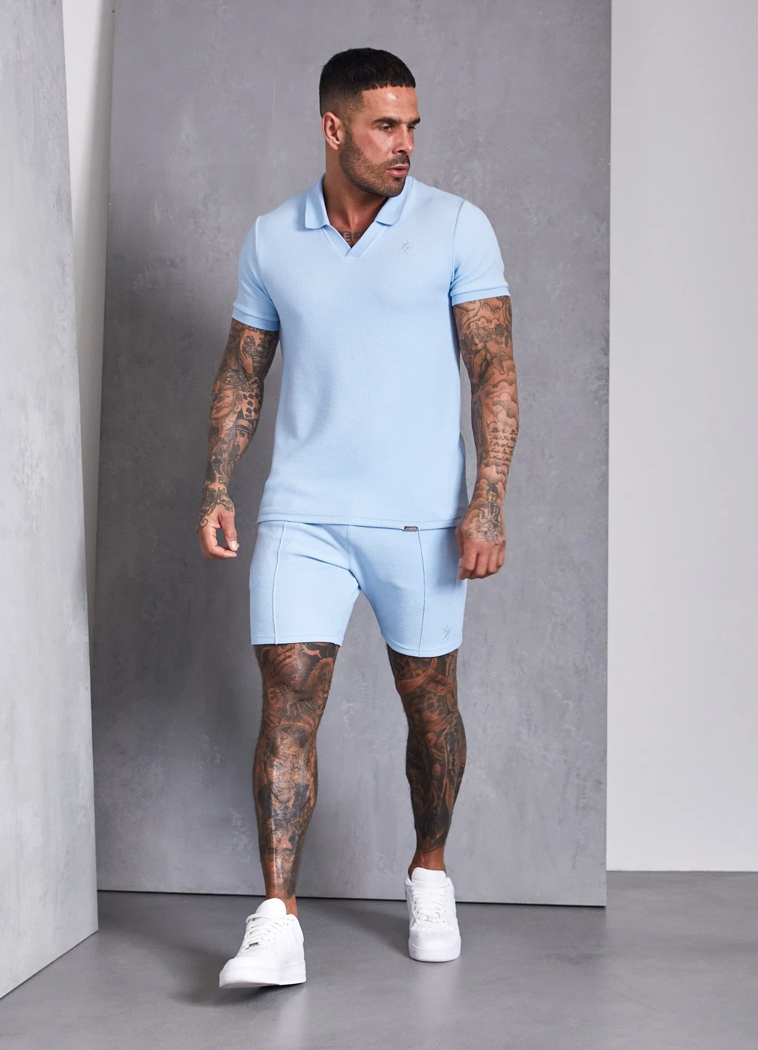 Gym King Signature Texture Short - Cloud Blue sold by The Gym King product image thumbnail 5
