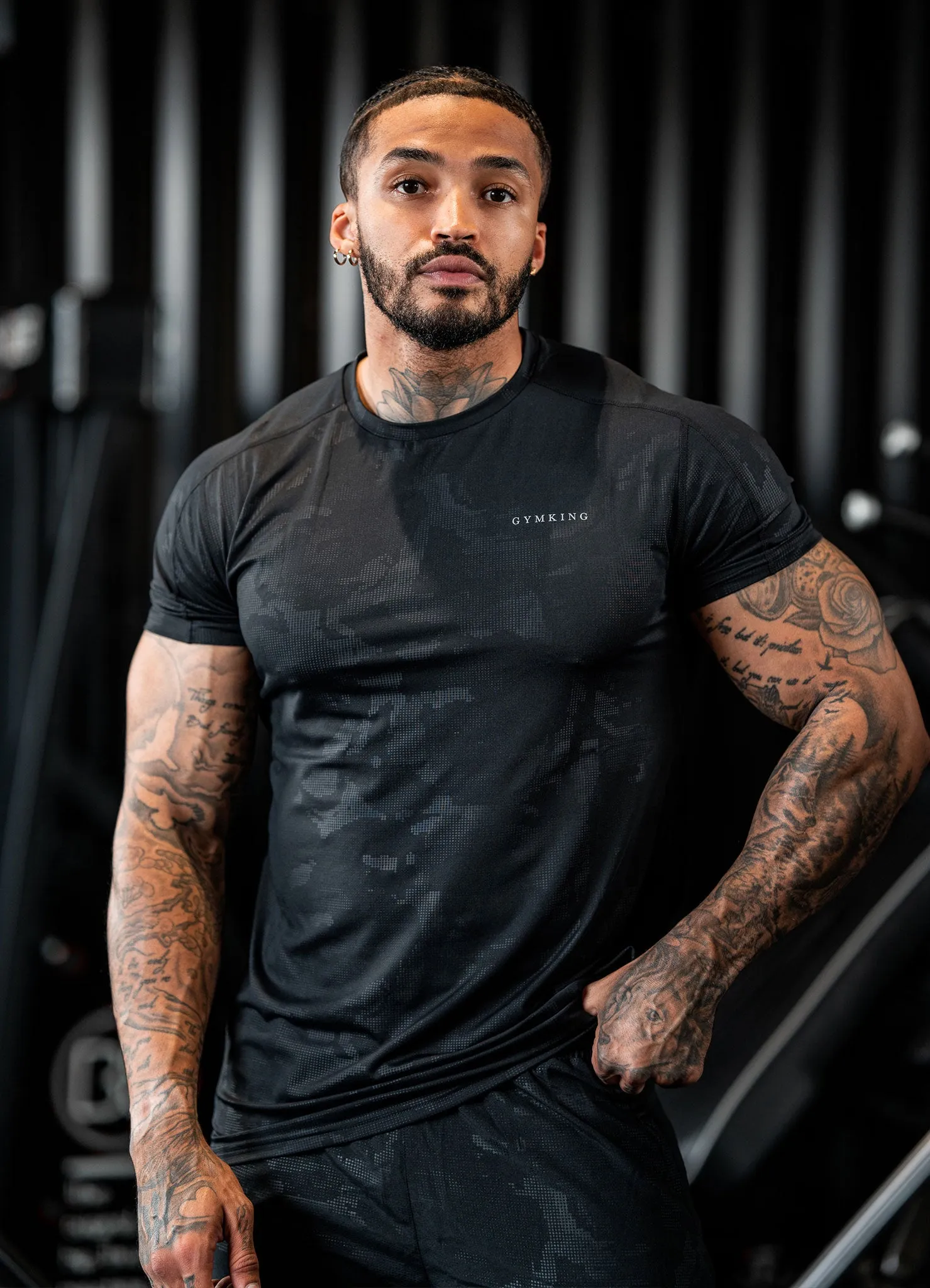 Gym King Debossed Camo Short Sleeve Tee - Black sold by The Gym King product image thumbnail 4