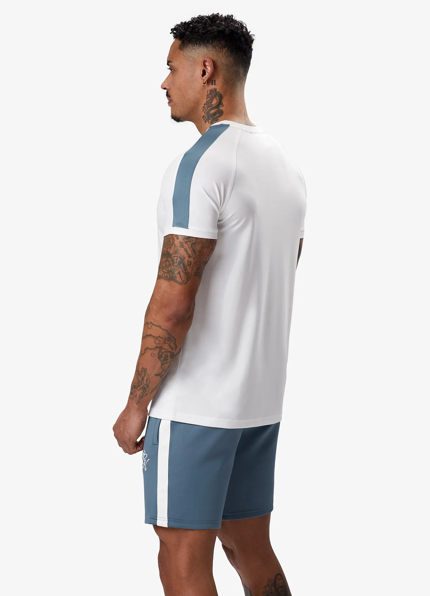 Gym King Core Plus Poly Tee - White/Stone Blue sold by The Gym King product image thumbnail 5