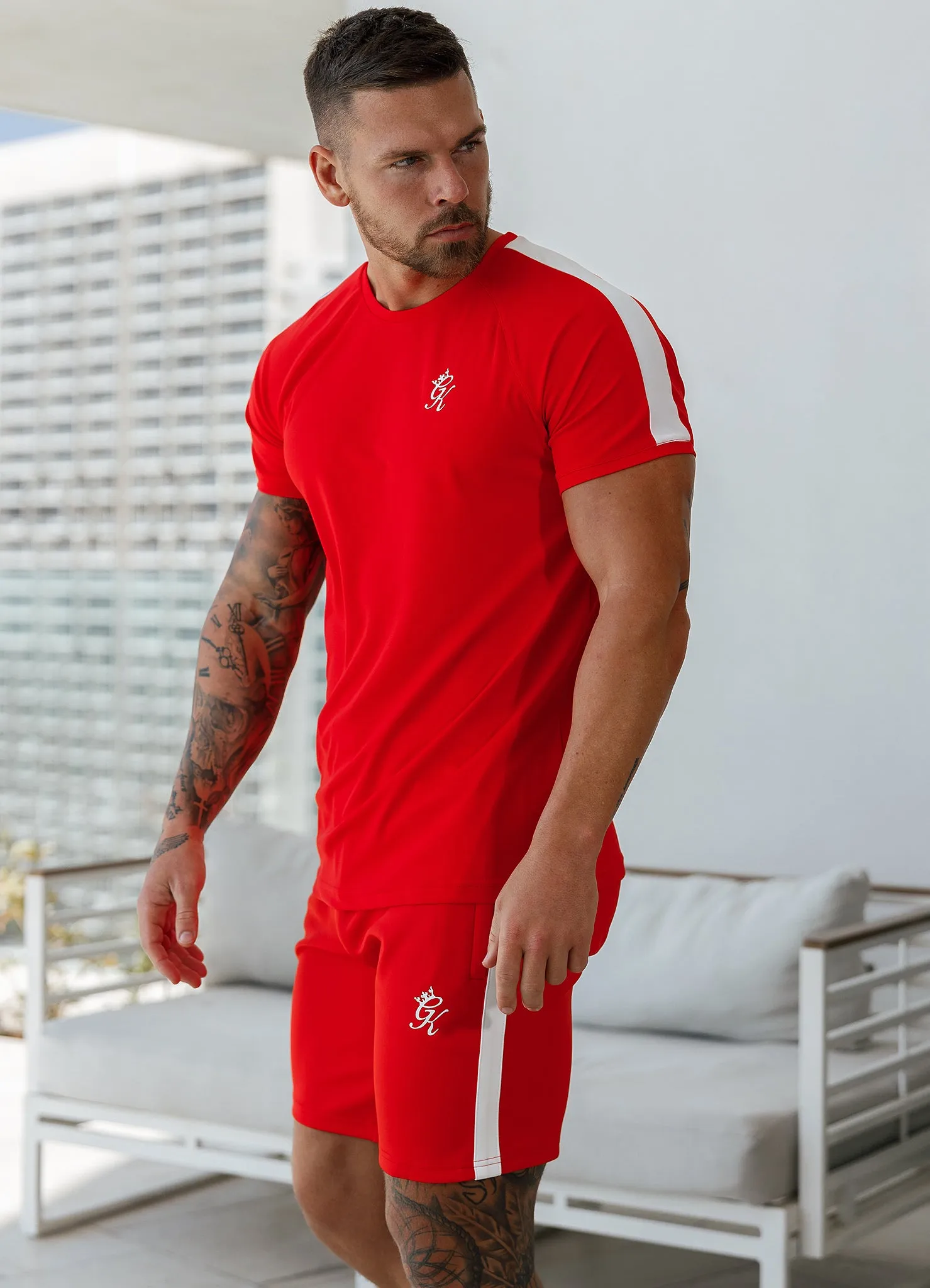 Gym King Core Plus Poly Tee - Chilli Red sold by The Gym King