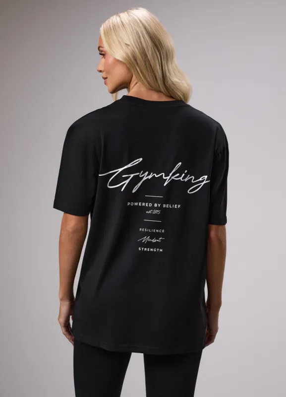Gym King Reset Jersey Boyfriend Tee - Black sold by The Gym King