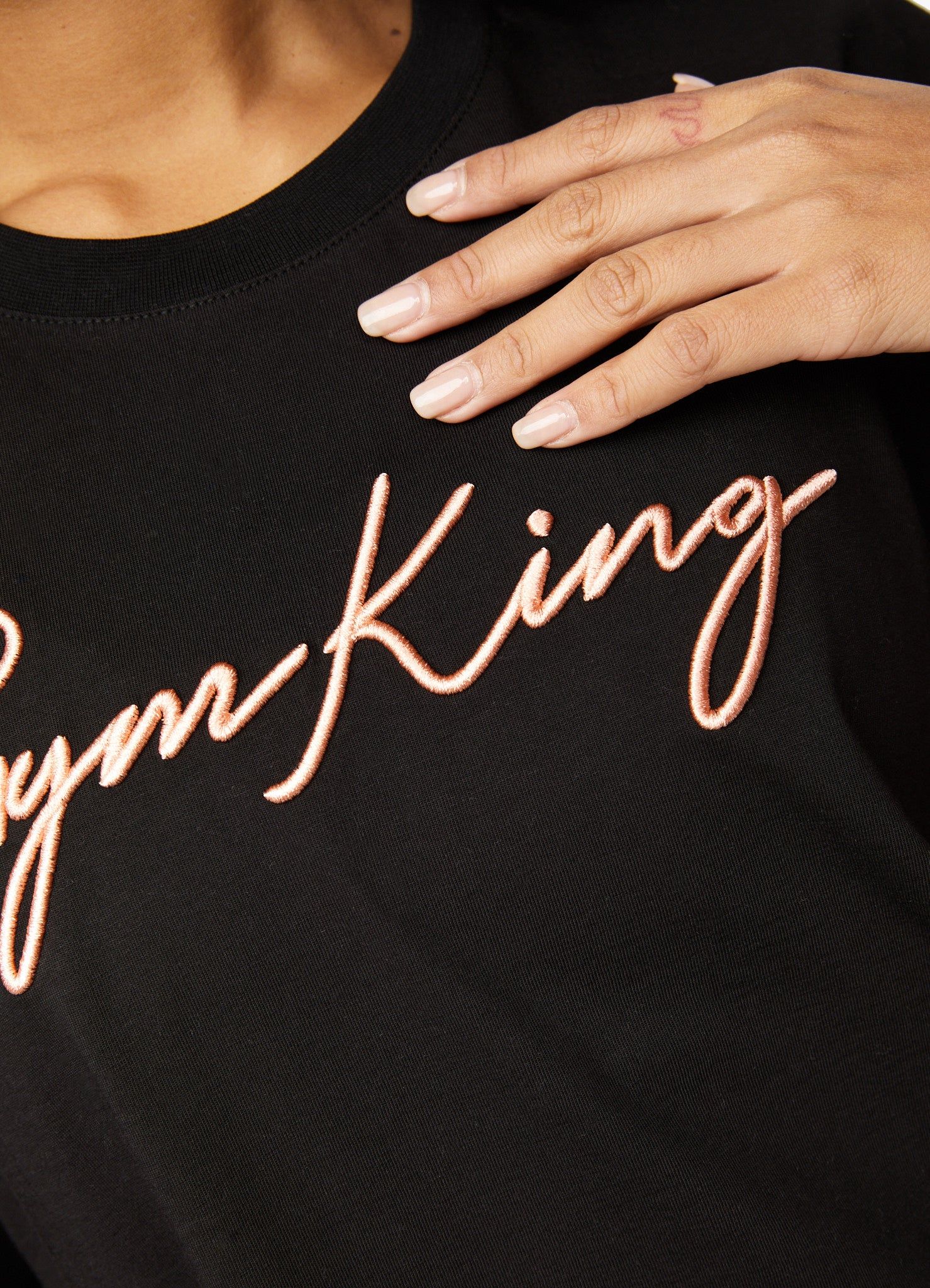 Gym King Script Bf Tee - Black/Rose Gold sold by The Gym King product image thumbnail 5