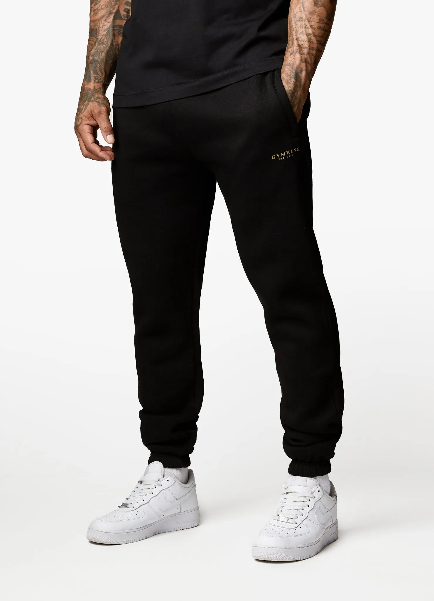 Gym King Oversized Logo Jogger - Black/Gold sold by The Gym King