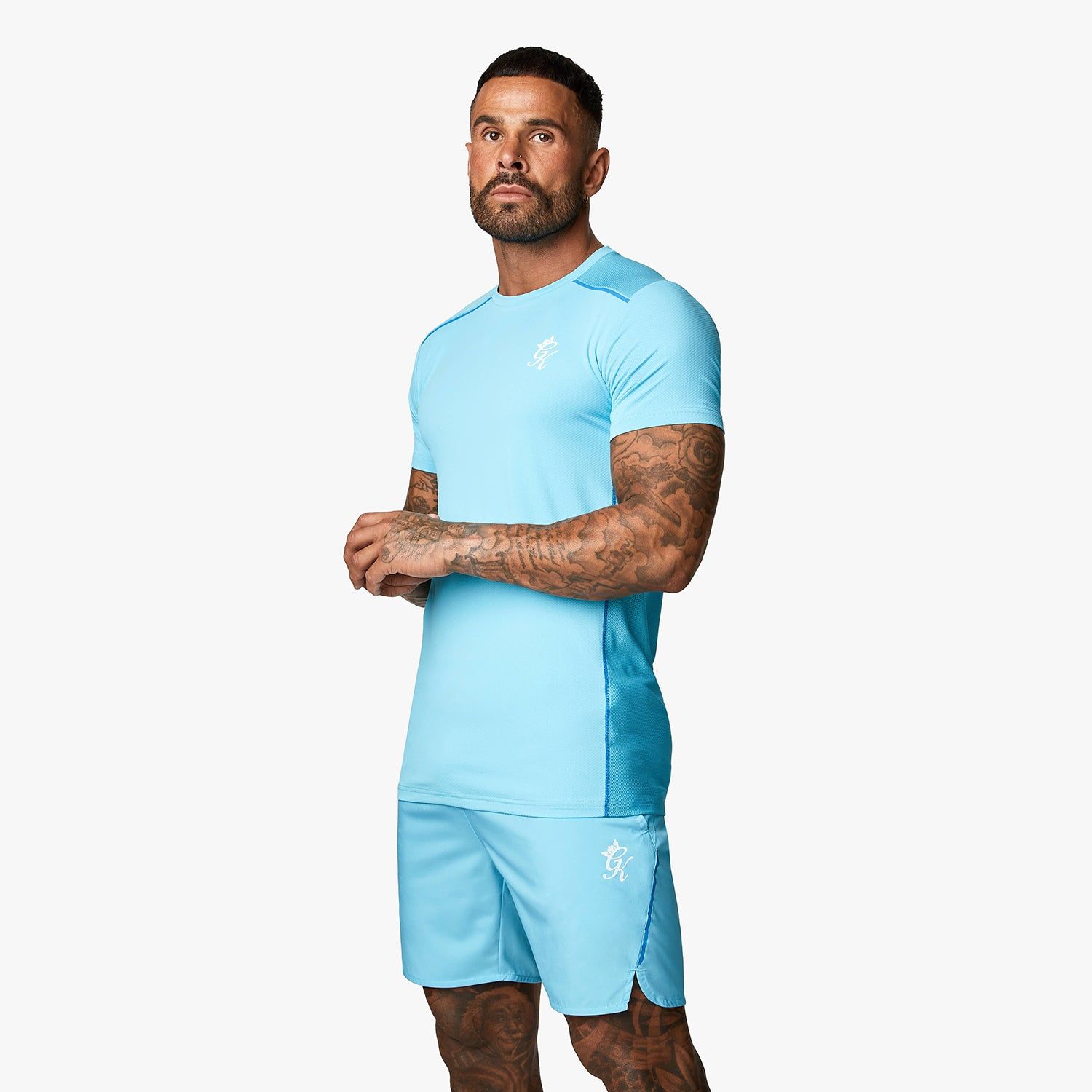 Gym King Contrast Flex Tee - Aqua/Blue sold by The Gym King product image thumbnail 2