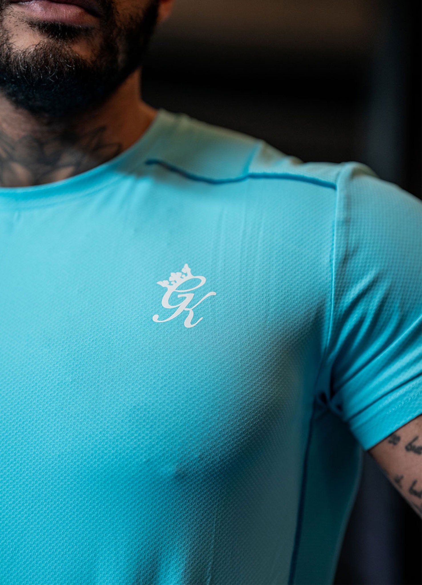 Gym King Contrast Flex Tee - Aqua/Blue sold by The Gym King product image thumbnail 4
