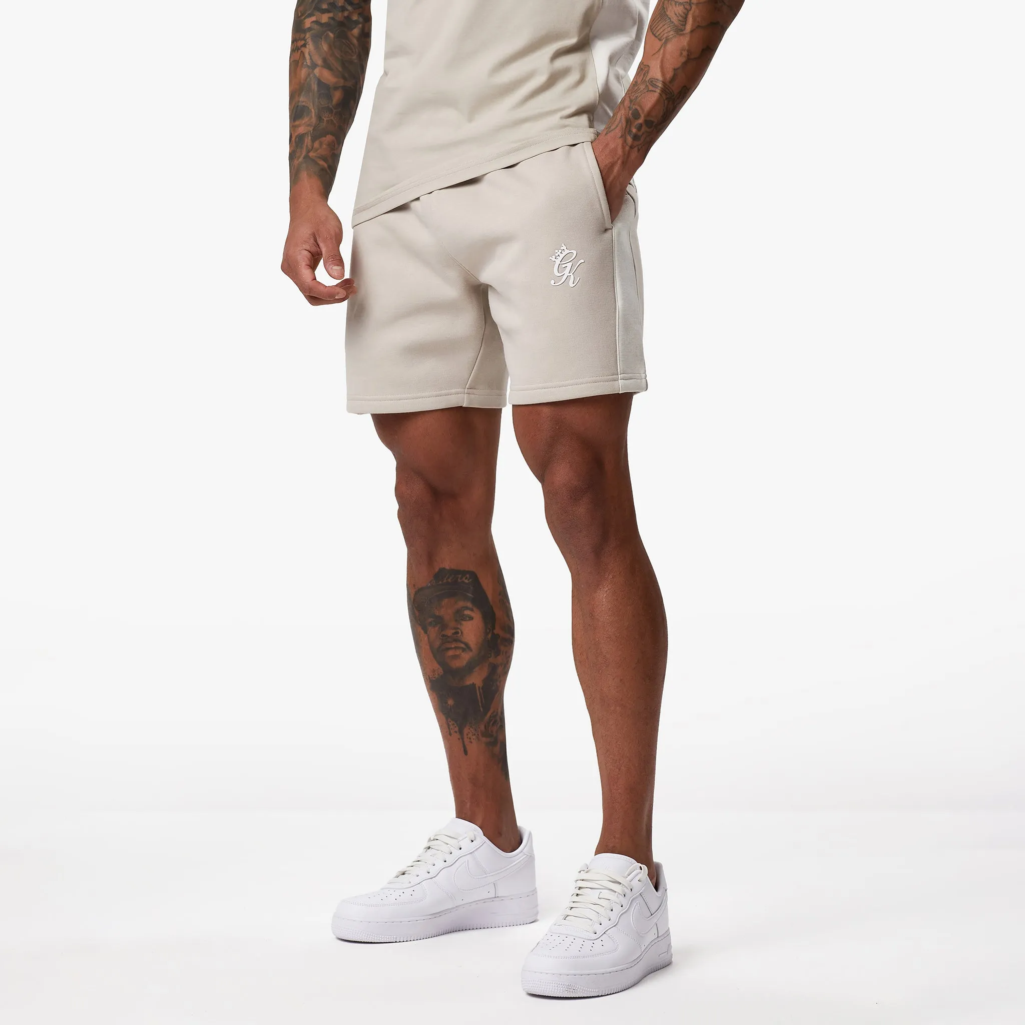Gym King Contrast Panel Short - Taupe/Light Stone/White sold by The Gym King product image thumbnail 2