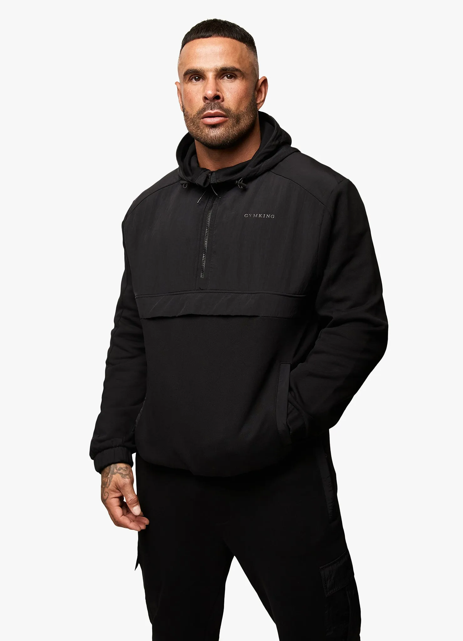 Gym King Eclipse 1/4 Zip Overhead Jacket - Black sold by The Gym King