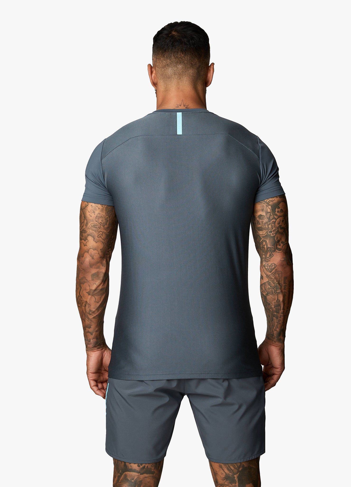 Gym King Contrast Flex Tee - Dark Grey/Blue sold by The Gym King product image thumbnail 5