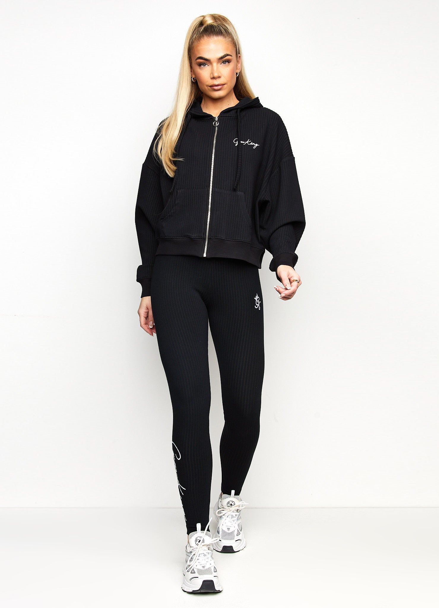 Gym King Waffle Zip Through Hoodie - Black sold by The Gym King product image thumbnail 5