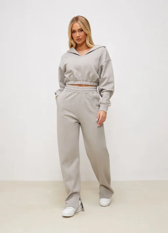 Gym King Shadow Cropped Funnel & Jogger - Dove Grey sold by The Gym King