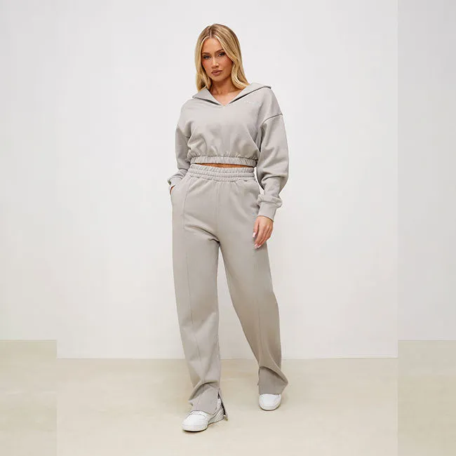 Gym King Shadow Cropped Funnel & Jogger - Dove Grey sold by The Gym King product image thumbnail 2