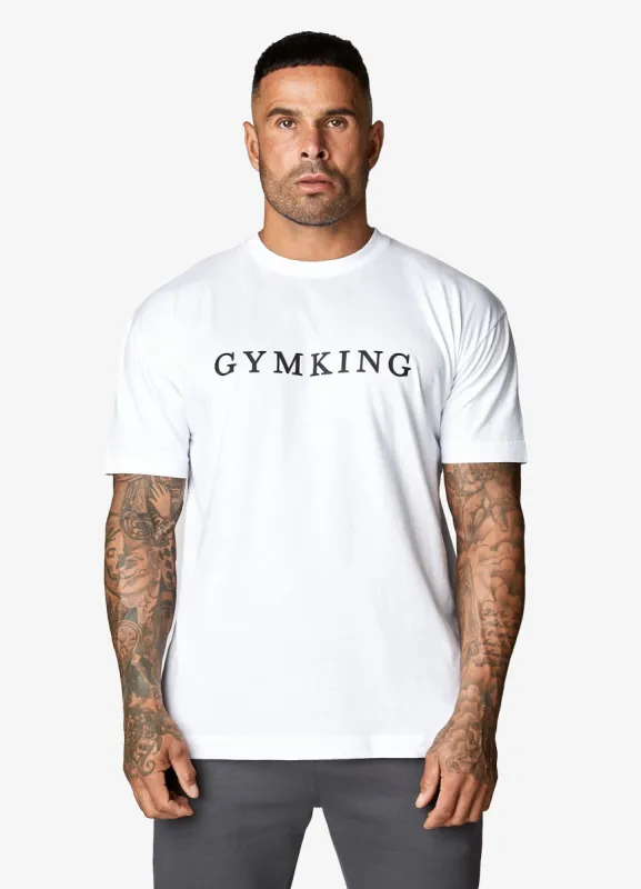 Gym King Covert Linear Logo Tee - White sold by The Gym King