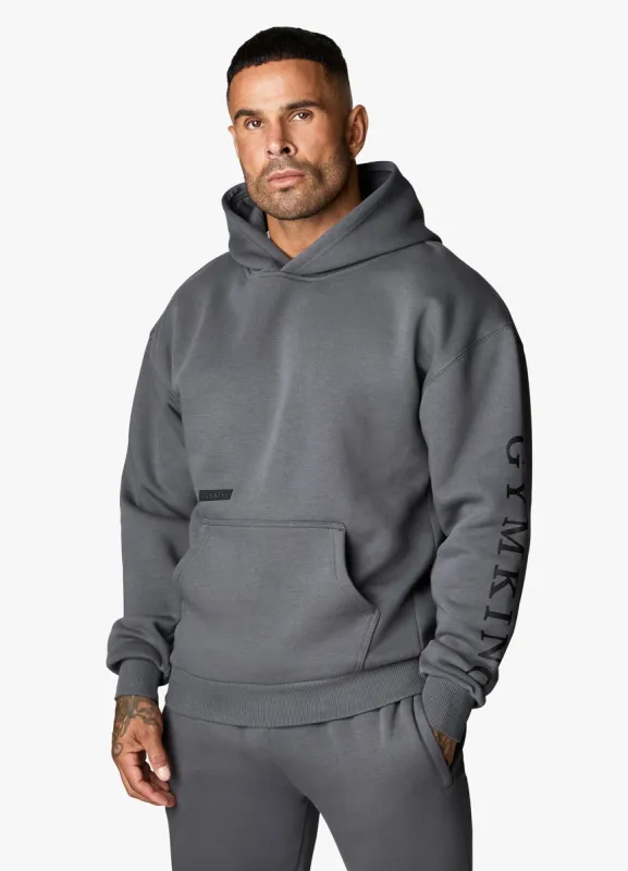 Gym King Covert Linear Logo Hood - Dark Pewter sold by The Gym King