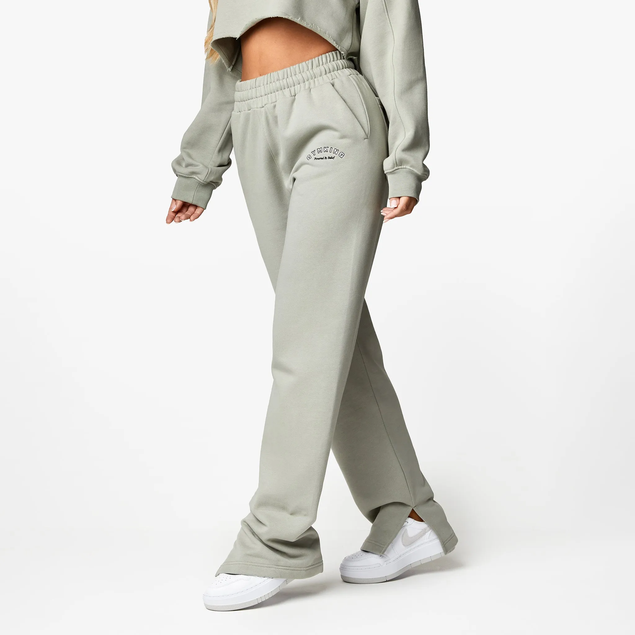 Gym King Radiance Straight Leg Split Hem Jogger - Matcha Green sold by The Gym King product image thumbnail 2