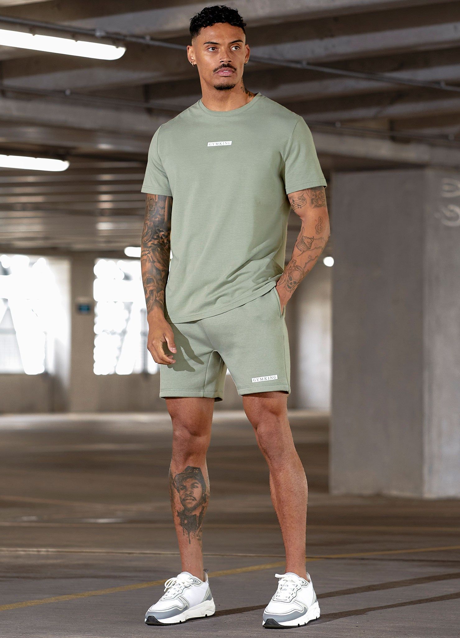 Gym King Box Logo Short - Soft Khaki sold by The Gym King product image thumbnail 3