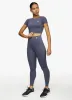 Gym King Dominate Cap Sleeve Crop Tee - Deep Navy sold by The Gym King