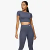 Gym King Dominate Cap Sleeve Crop Tee - Deep Navy sold by The Gym King