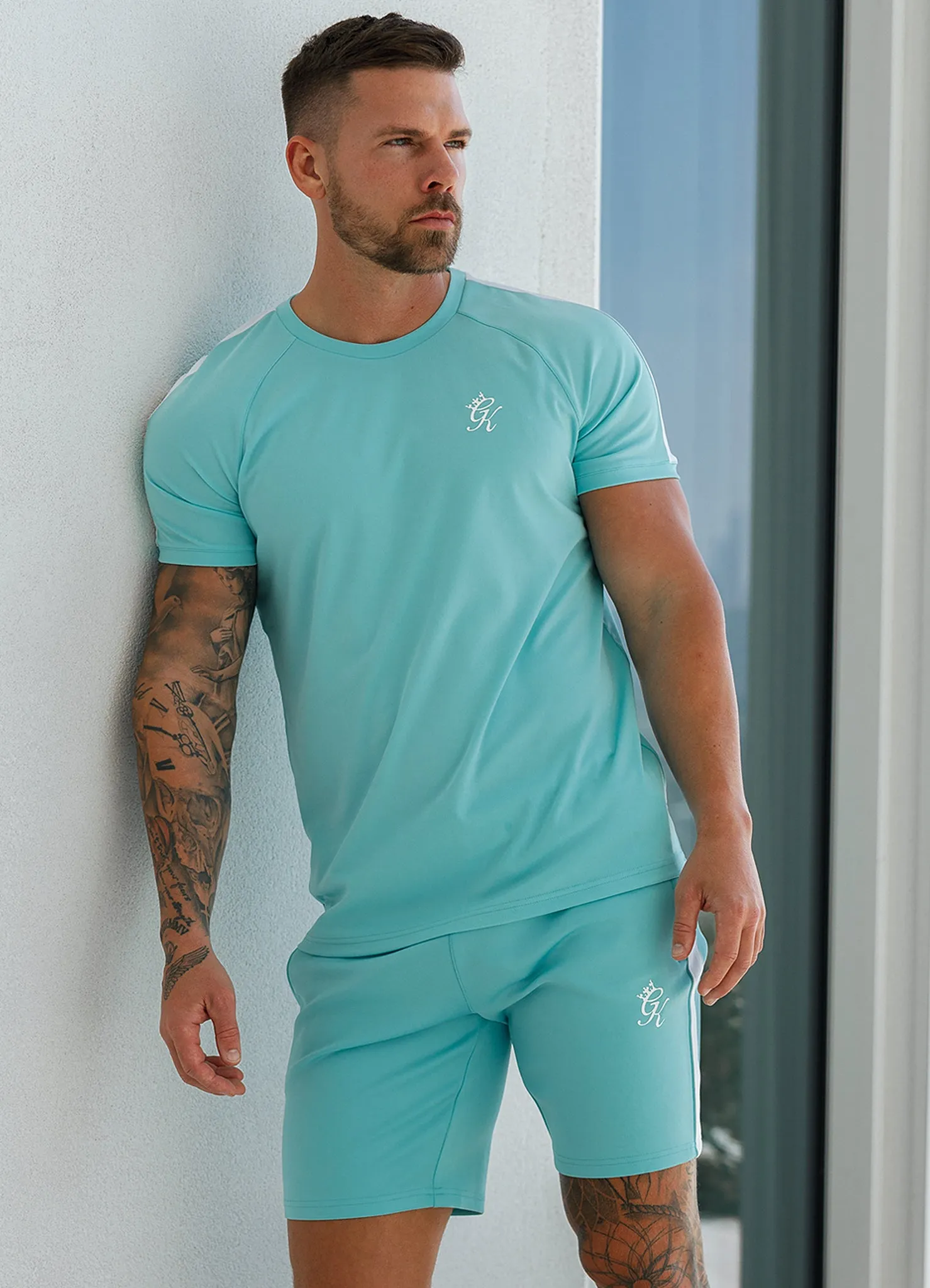 Gym King Core Plus Poly Tee - Aqua Blue sold by The Gym King