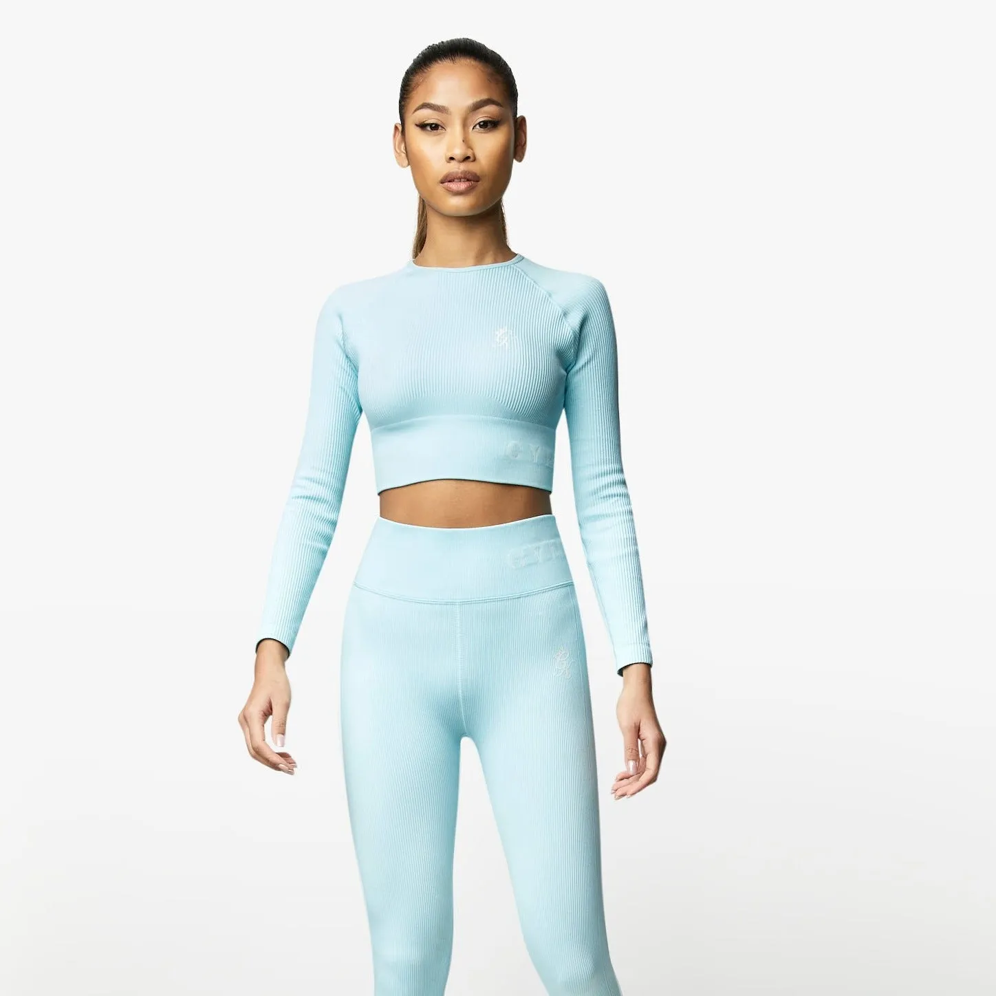 Gym King Formation LS Crop Tee - Aqua Sky sold by The Gym King product image thumbnail 2