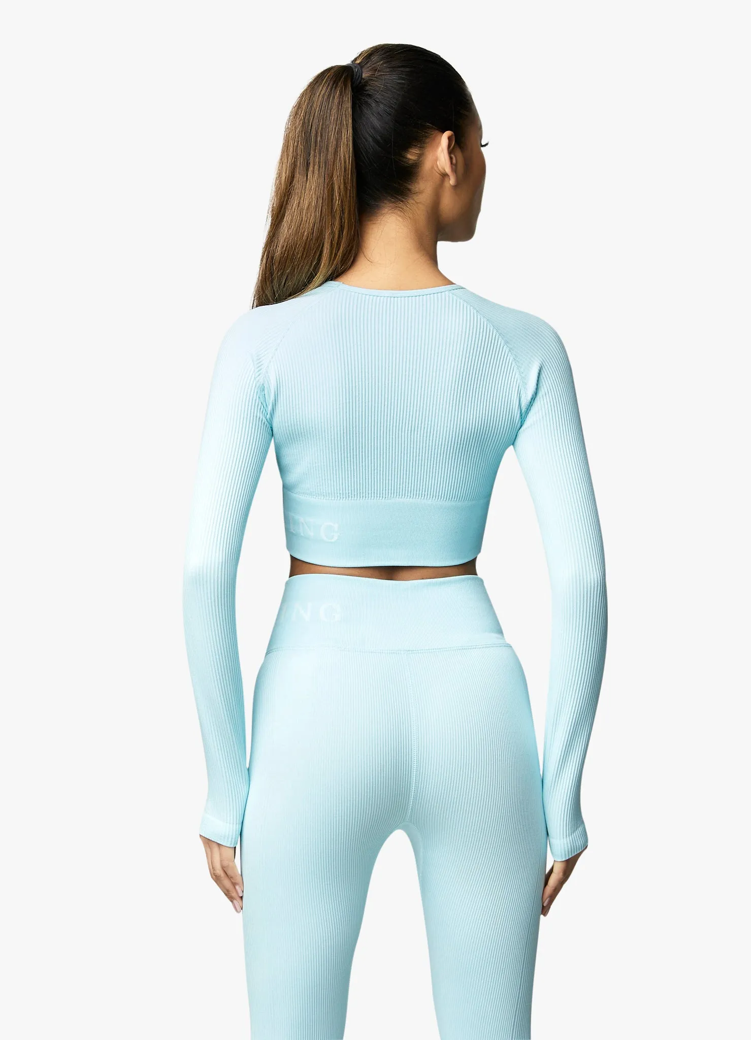 Gym King Formation LS Crop Tee - Aqua Sky sold by The Gym King product image thumbnail 3