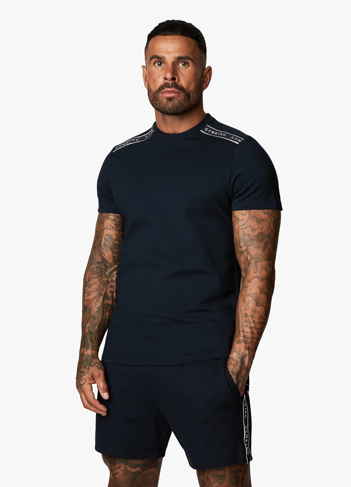 Gym King Signature Taped Tee - Navy sold by The Gym King