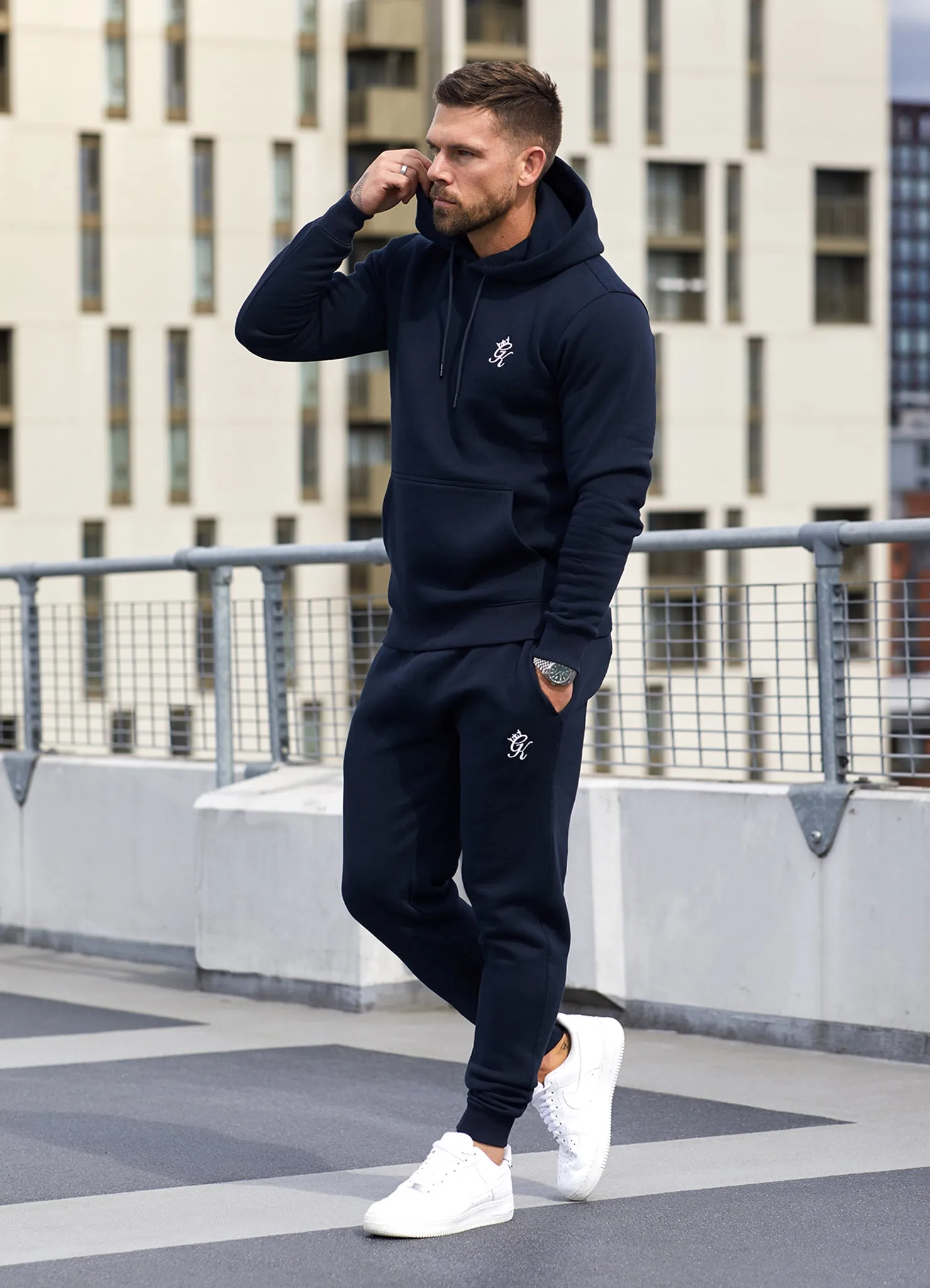 Gym King Fundamental Hood Tracksuit - Navy sold by The Gym King