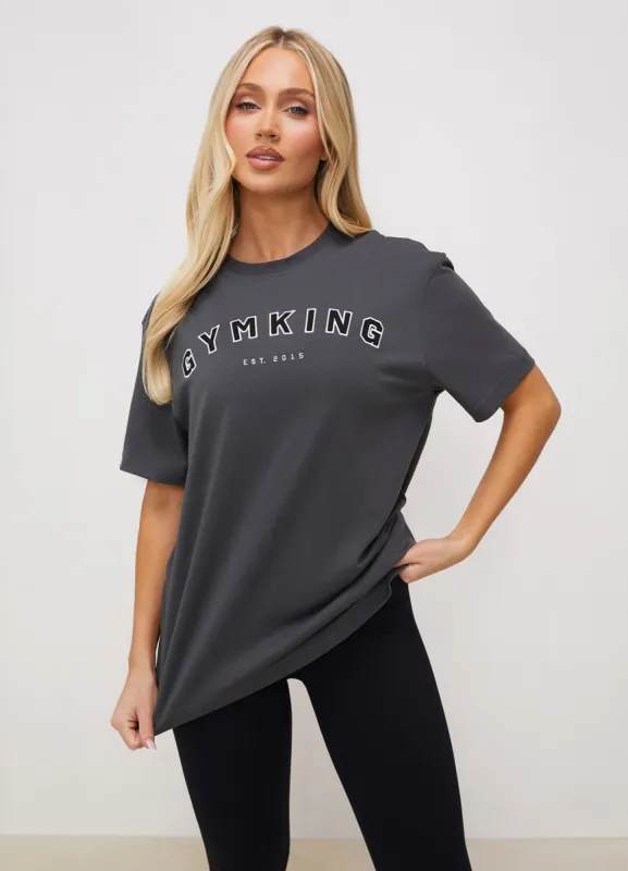 Gym King Shadow Boyfriend Tee - Shadow Grey sold by The Gym King