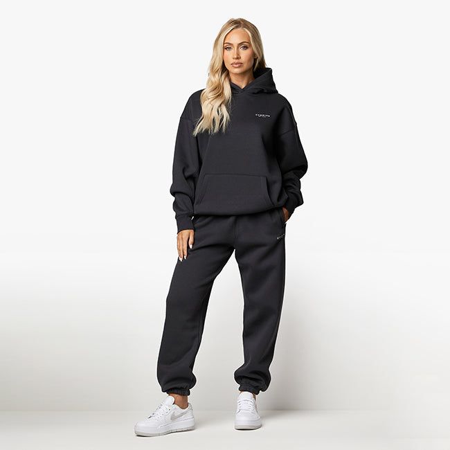 Gym King Established Relaxed Tracksuit - Dark Pewter/White sold by The Gym King product image thumbnail 2