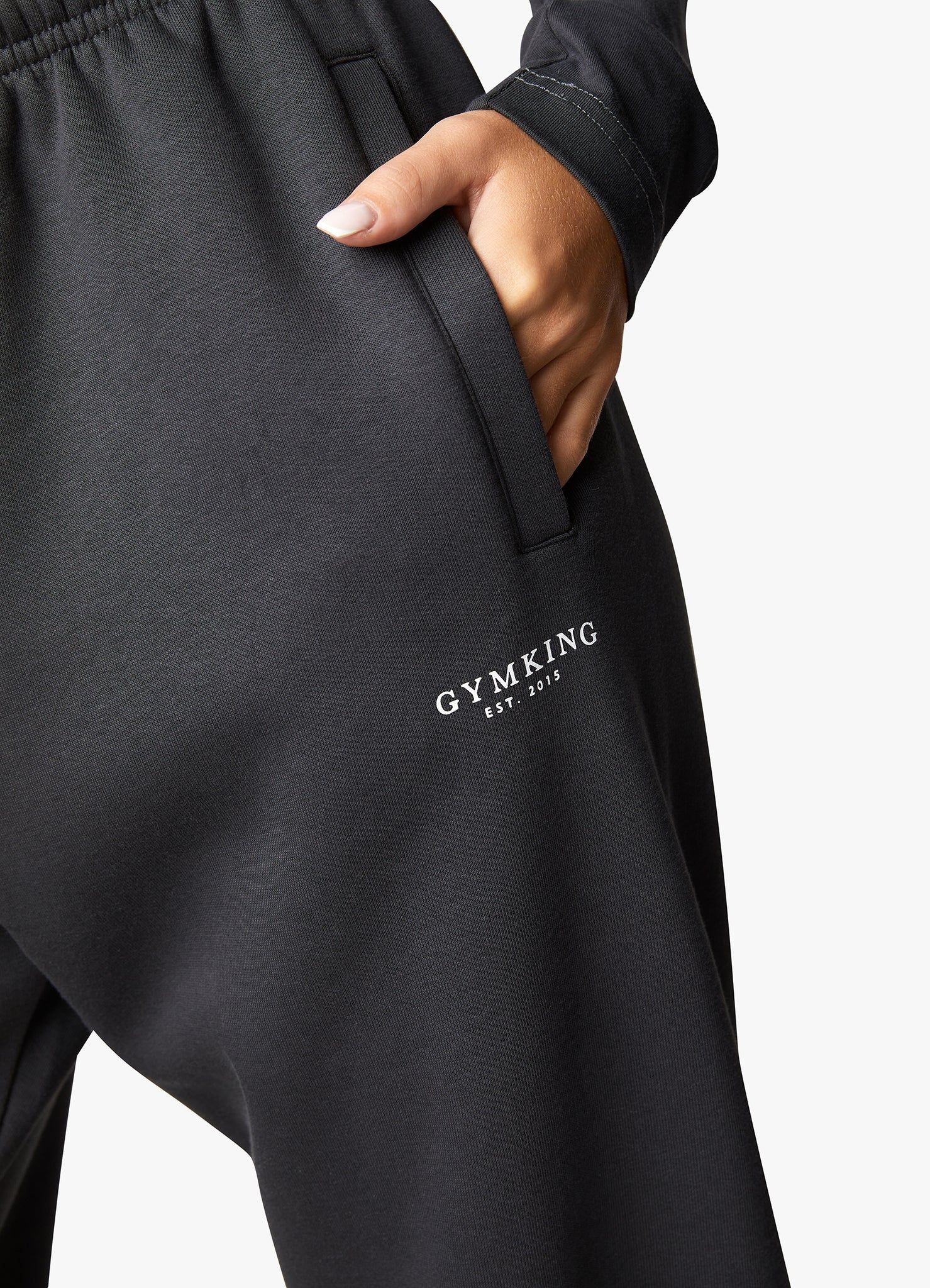 Gym King Established Relaxed Tracksuit - Dark Pewter/White sold by The Gym King product image thumbnail 19