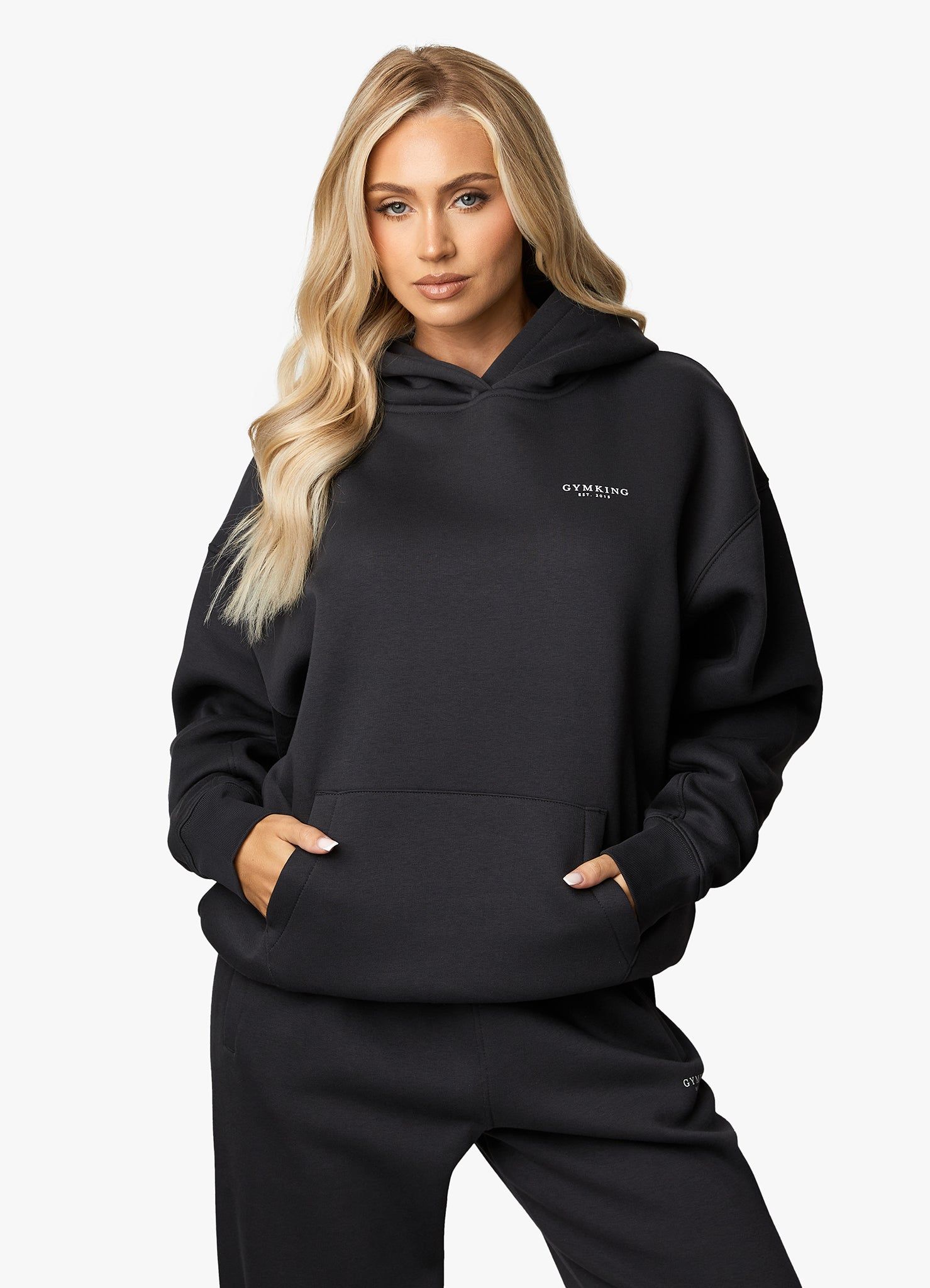 Gym King Established Relaxed Tracksuit - Dark Pewter/White sold by The Gym King product image thumbnail 9