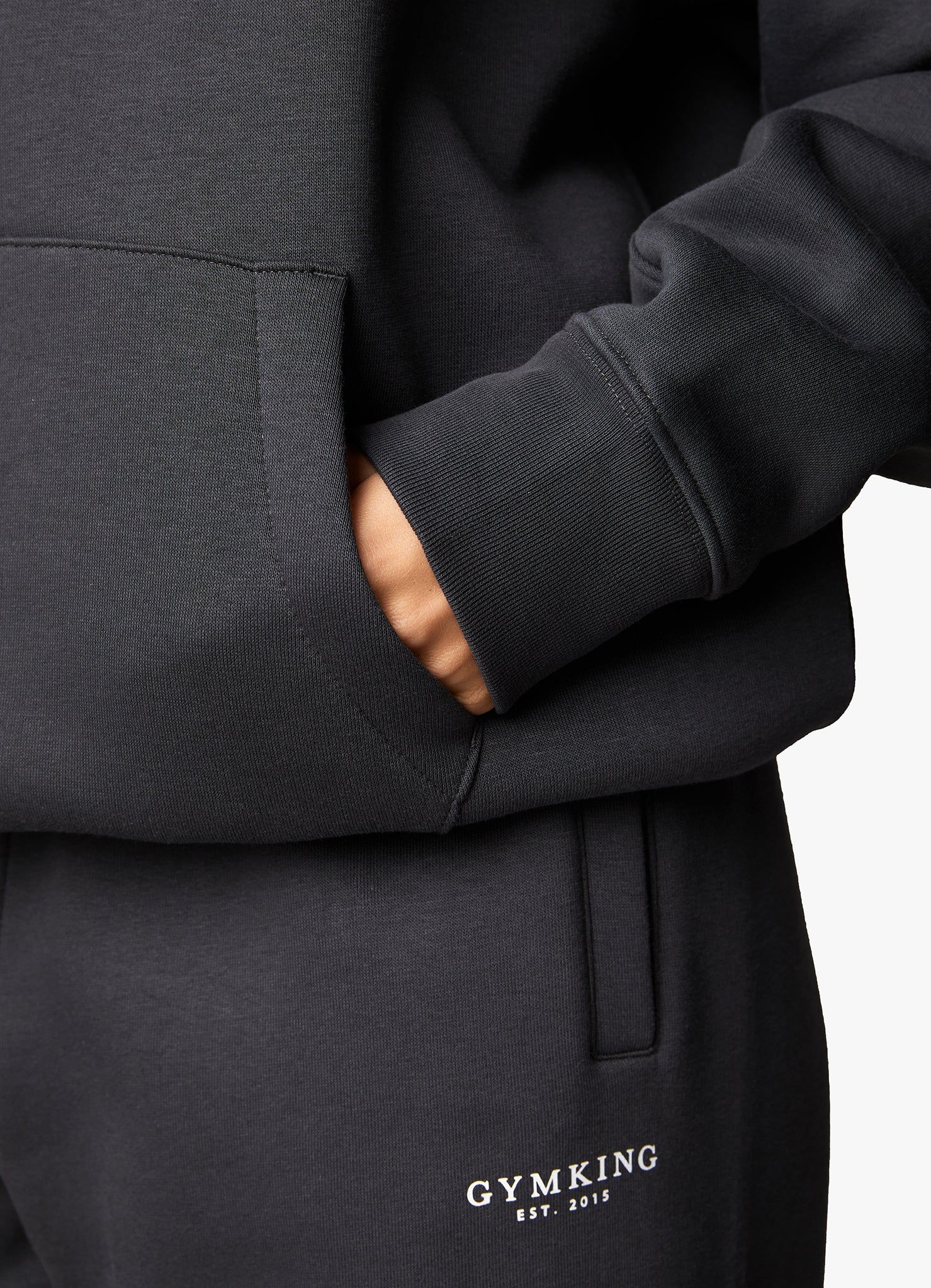 Gym King Established Relaxed Tracksuit - Dark Pewter/White sold by The Gym King product image thumbnail 12