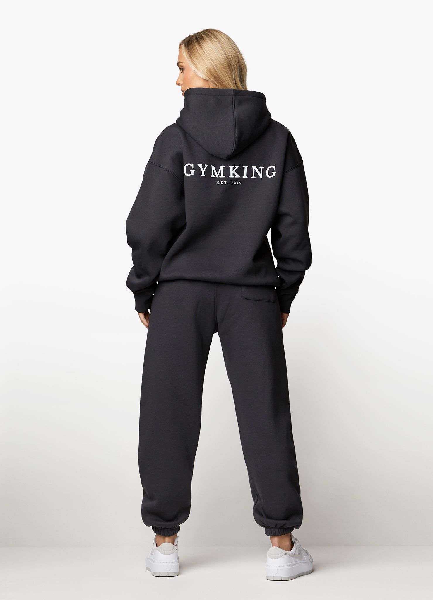 Gym King Established Relaxed Tracksuit - Dark Pewter/White sold by The Gym King product image thumbnail 7