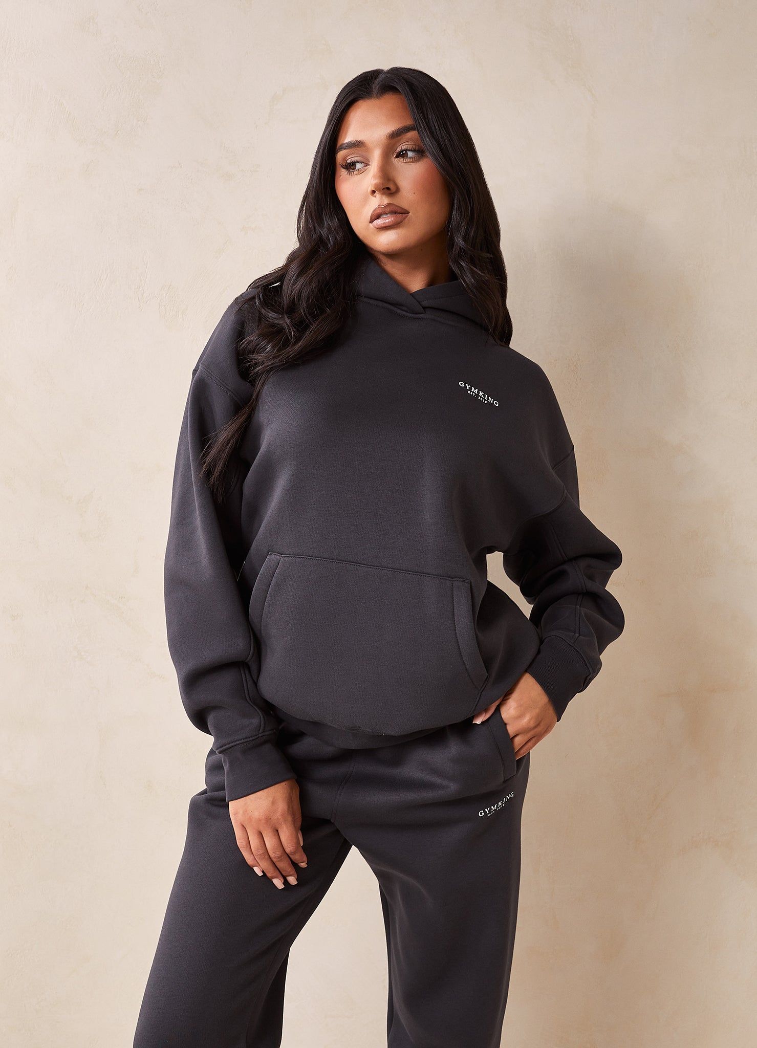 Gym King Established Relaxed Tracksuit - Dark Pewter/White sold by The Gym King product image thumbnail 5