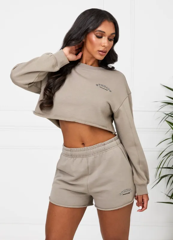 Gym King Radiance Crop Sweatshirt - Mocha sold by The Gym King