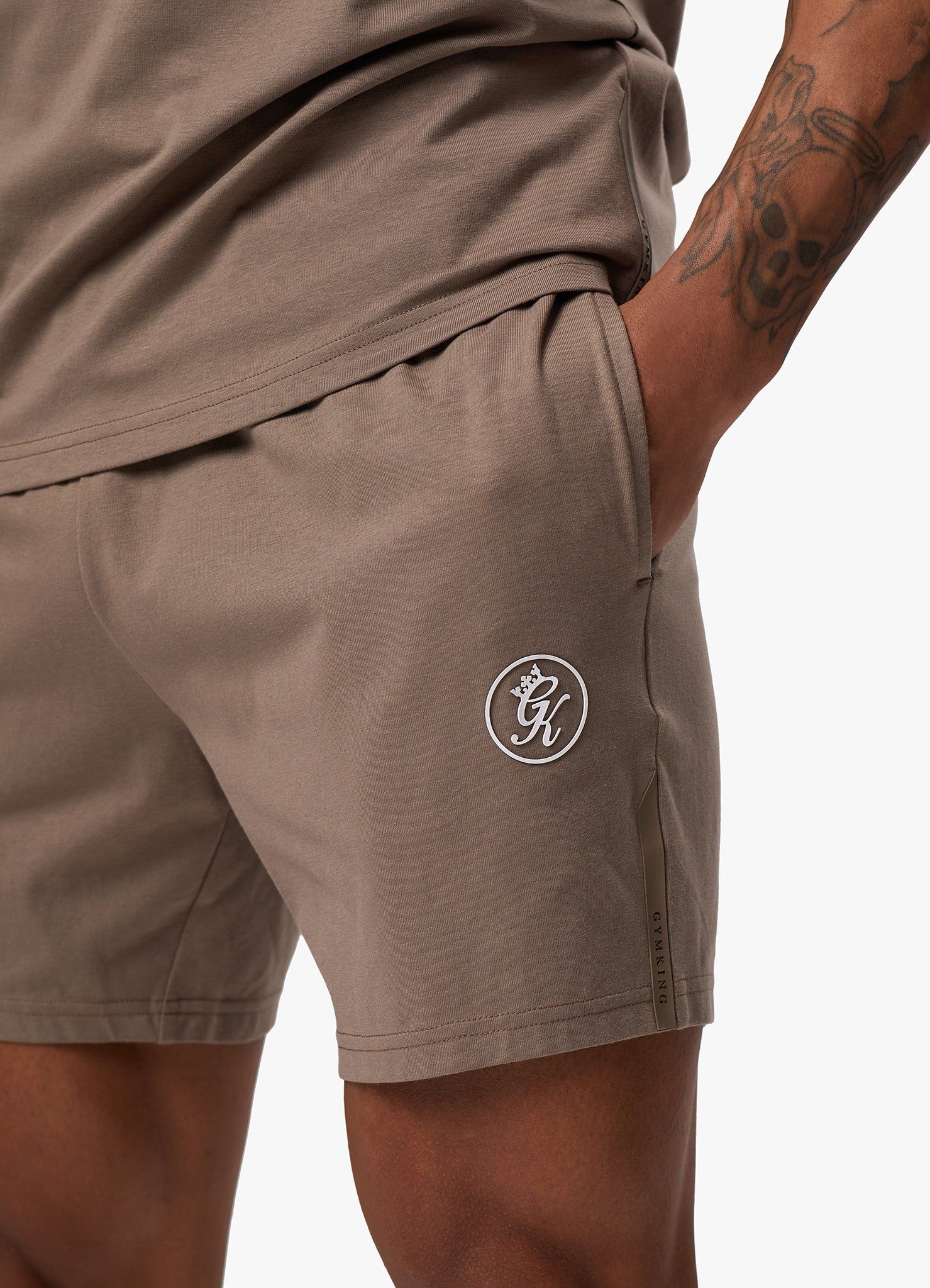 Gym King Pro Logo Jersey Short - Dark Taupe sold by The Gym King product image thumbnail 4