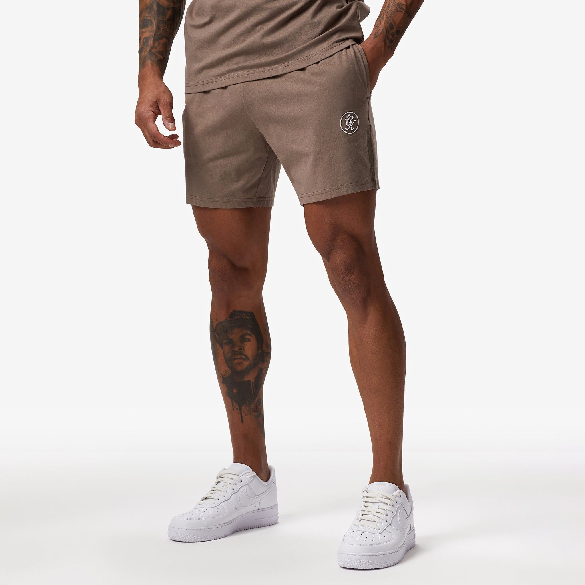 Gym King Pro Logo Jersey Short - Dark Taupe sold by The Gym King product image thumbnail 2
