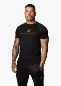 Gym King Pro Logo Tee - Black/Gold sold by The Gym King