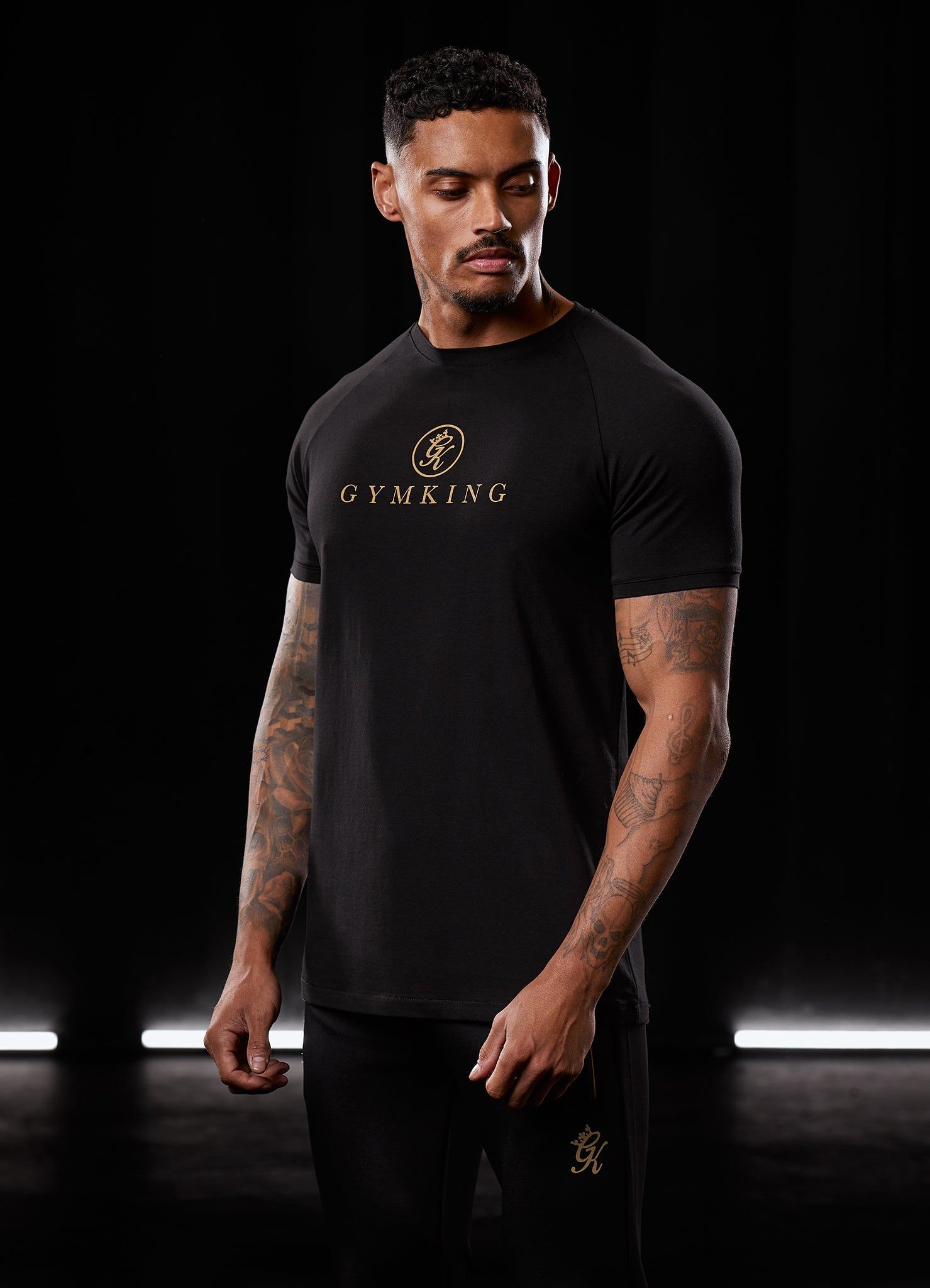 Gym King Pro Logo Tee - Black/Gold sold by The Gym King