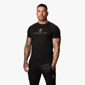 Gym King Pro Logo Tee - Black/Gold sold by The Gym King