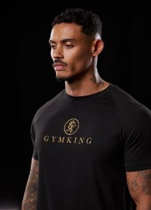 Gym King Pro Logo Tee - Black/Gold sold by The Gym King