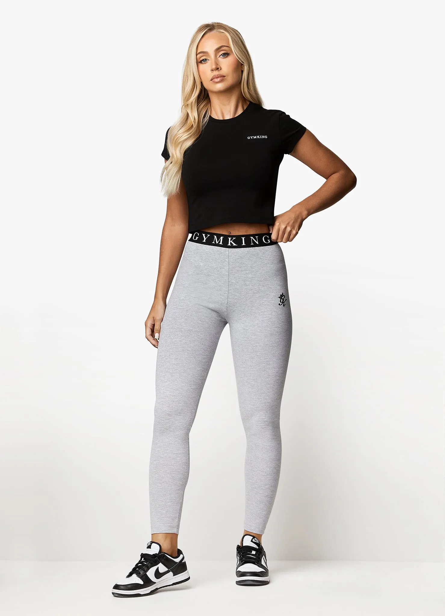Gym King Linear Tape Legging - Grey Marl sold by The Gym King product image thumbnail 5