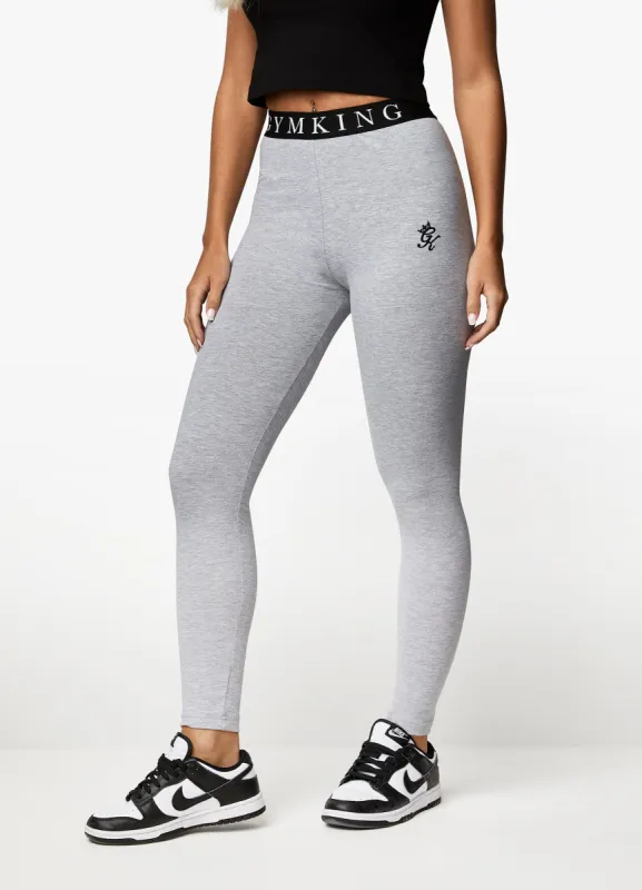 Gym King Linear Tape Legging - Grey Marl sold by The Gym King