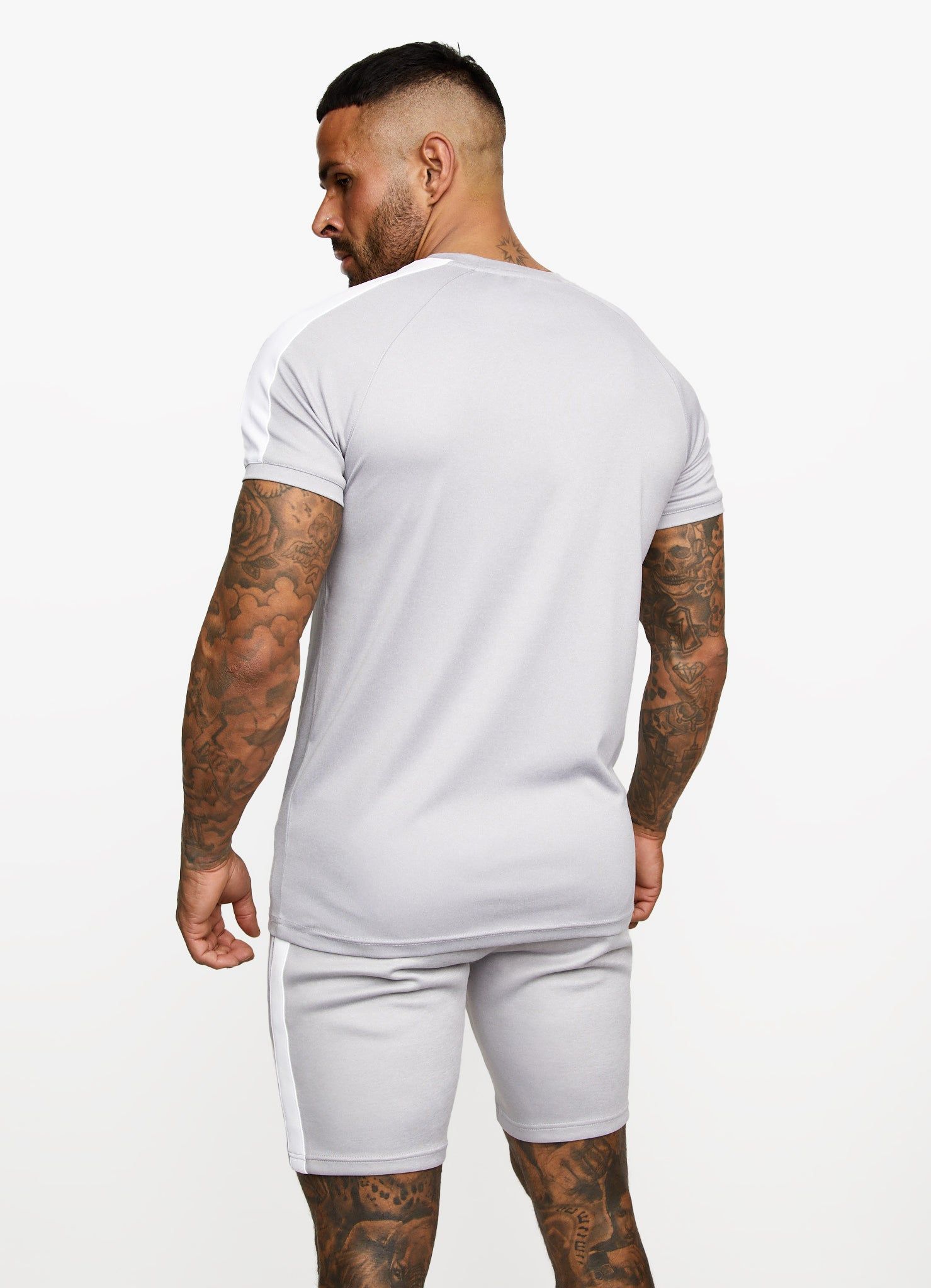 Gym King Core Plus Poly Tee - Grey Marl/White sold by The Gym King product image thumbnail 5