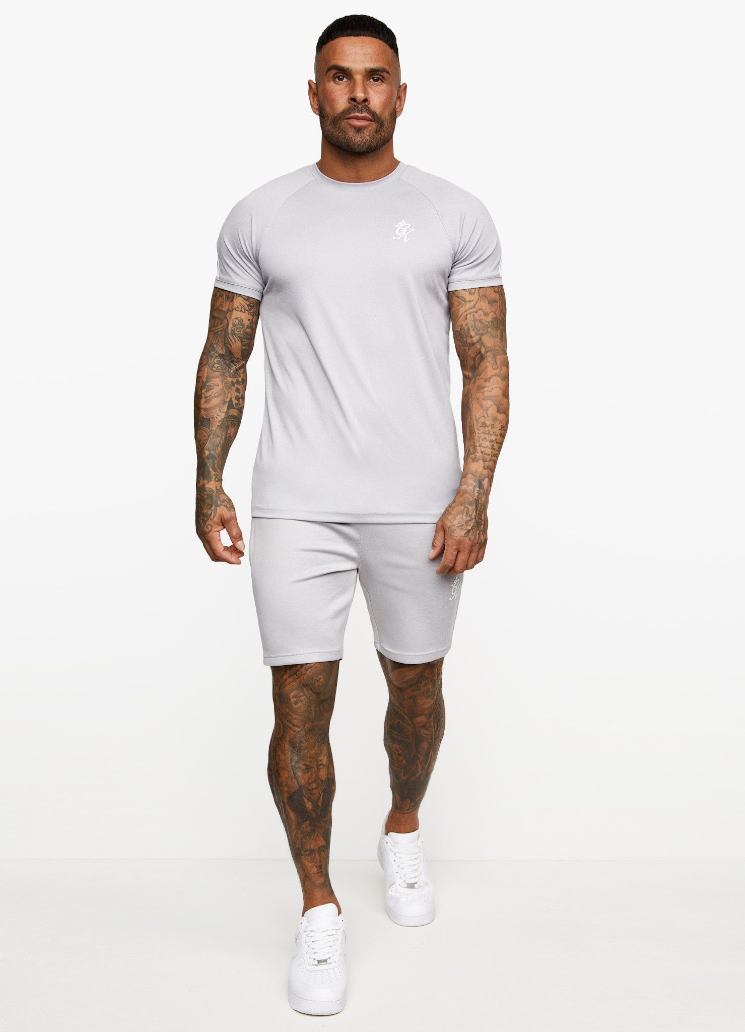 Gym King Core Plus Poly Tee - Grey Marl/White sold by The Gym King product image thumbnail 6