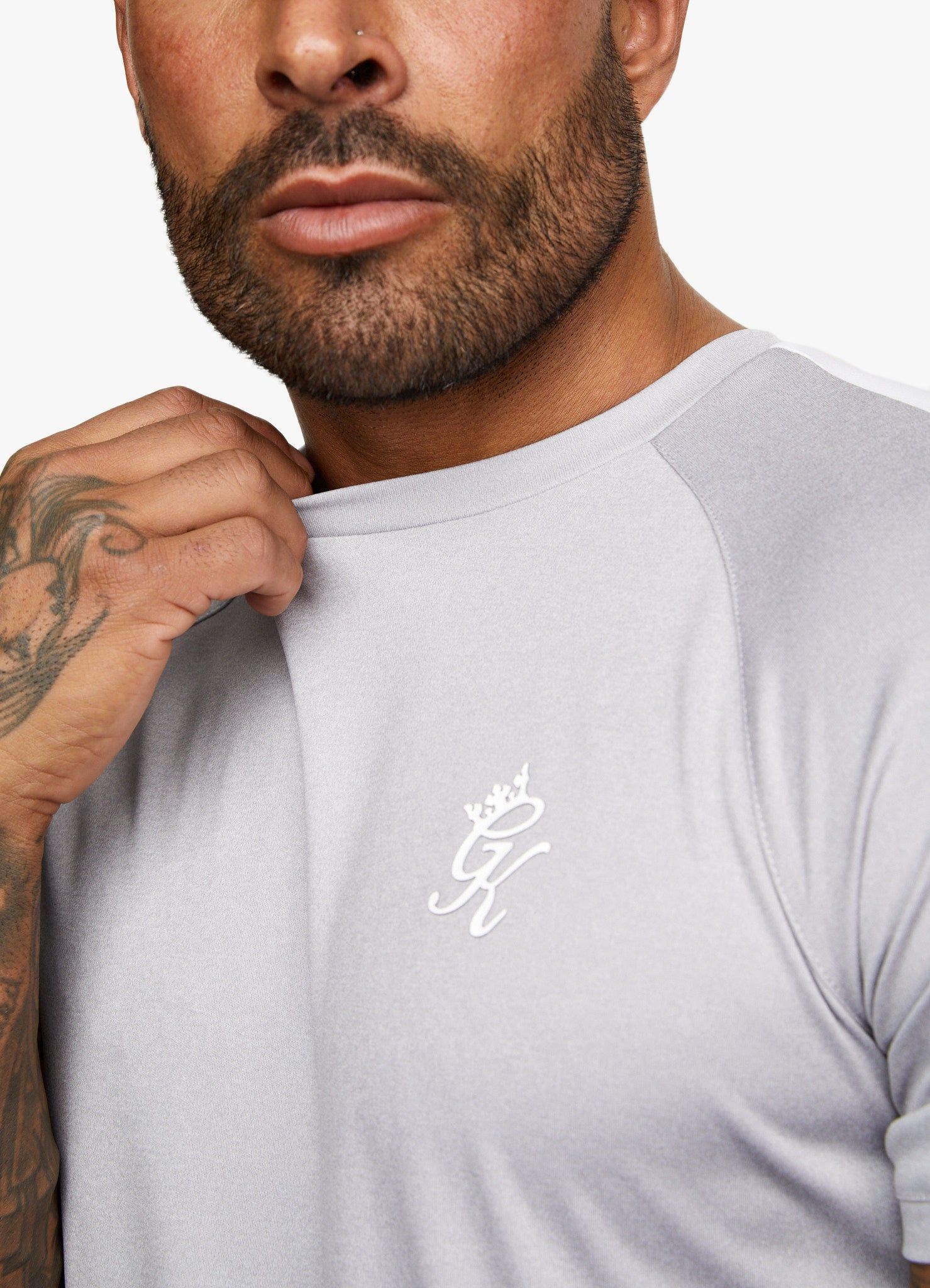 Gym King Core Plus Poly Tee - Grey Marl/White sold by The Gym King product image thumbnail 7