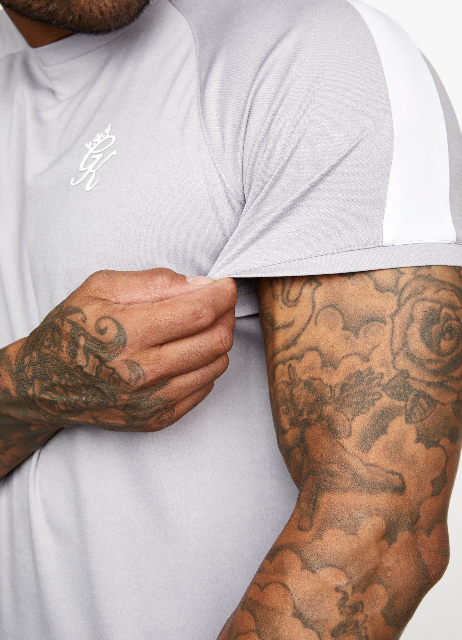 Gym King Core Plus Poly Tee - Grey Marl/White sold by The Gym King product image thumbnail 9